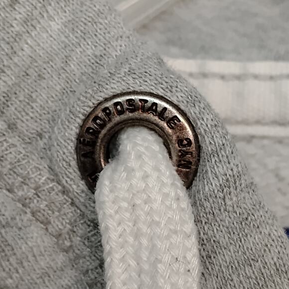 Aeropostale Hoodie Size Small "Aero 1987" Patch on Left Arm Gray Full Zipper - Picture 9 of 9